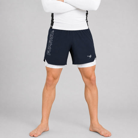Icon Dual Layer Fight Shorts Navy/White Lifestyle