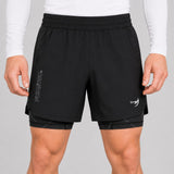 Icon Dual Layer Training Shorts Black Lifestyle 1