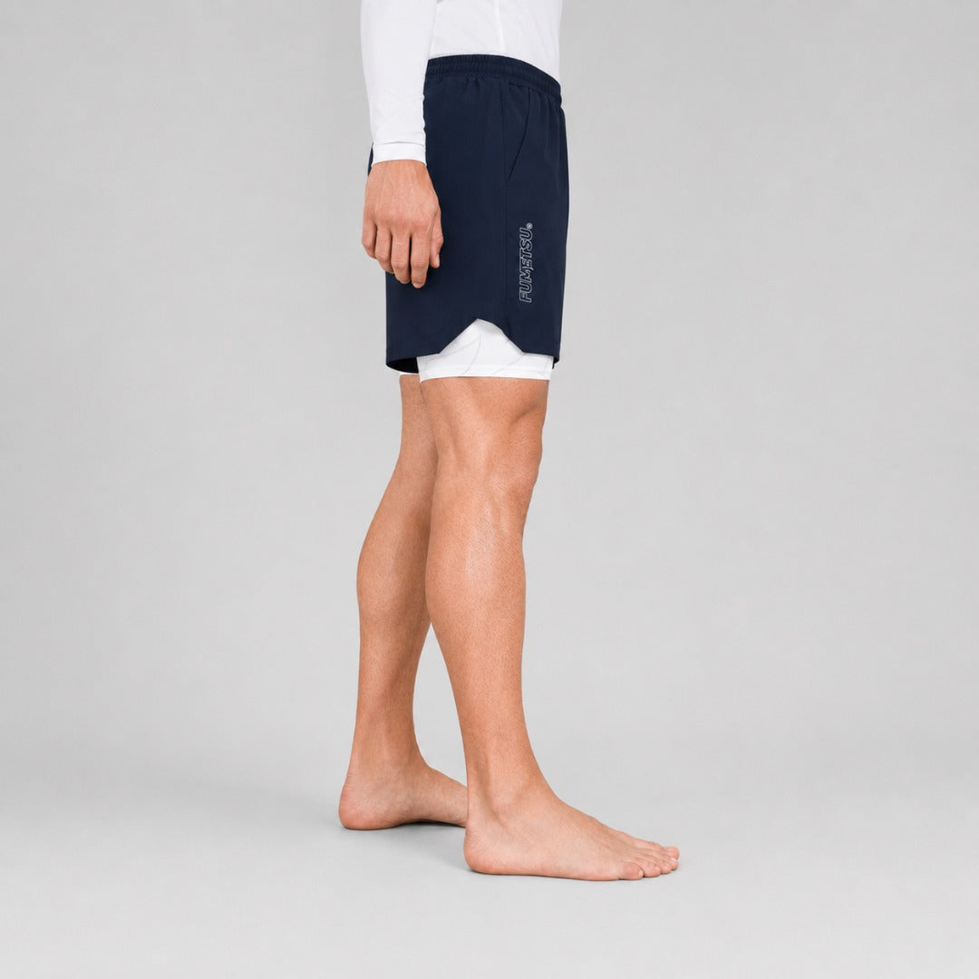 Icon Dual Layer Training Shorts Navy/White Lifestyle 4