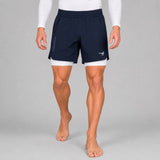 Icon Dual Layer Training Shorts Navy/White Lifestyle 5