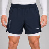 Icon Dual Layer Training Shorts Navy/White Lifestyle 1