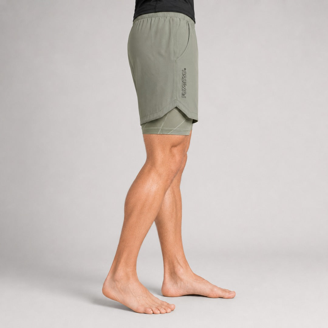 Icon Dual Layer Training Shorts Sand Lifestyle 5