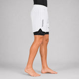 Icon Dual Layer Training Shorts White/Black Lifestyle 6
