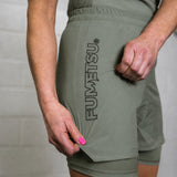 Fumetsu Icon Womens Dual Layer Fight Shorts Sand