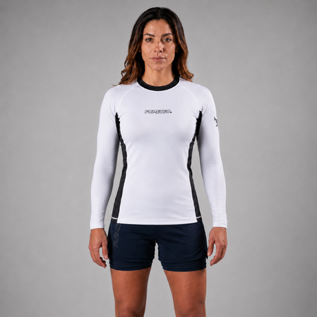 Fumetsu Icon Womens Long Sleeve Rash Guard White/Black