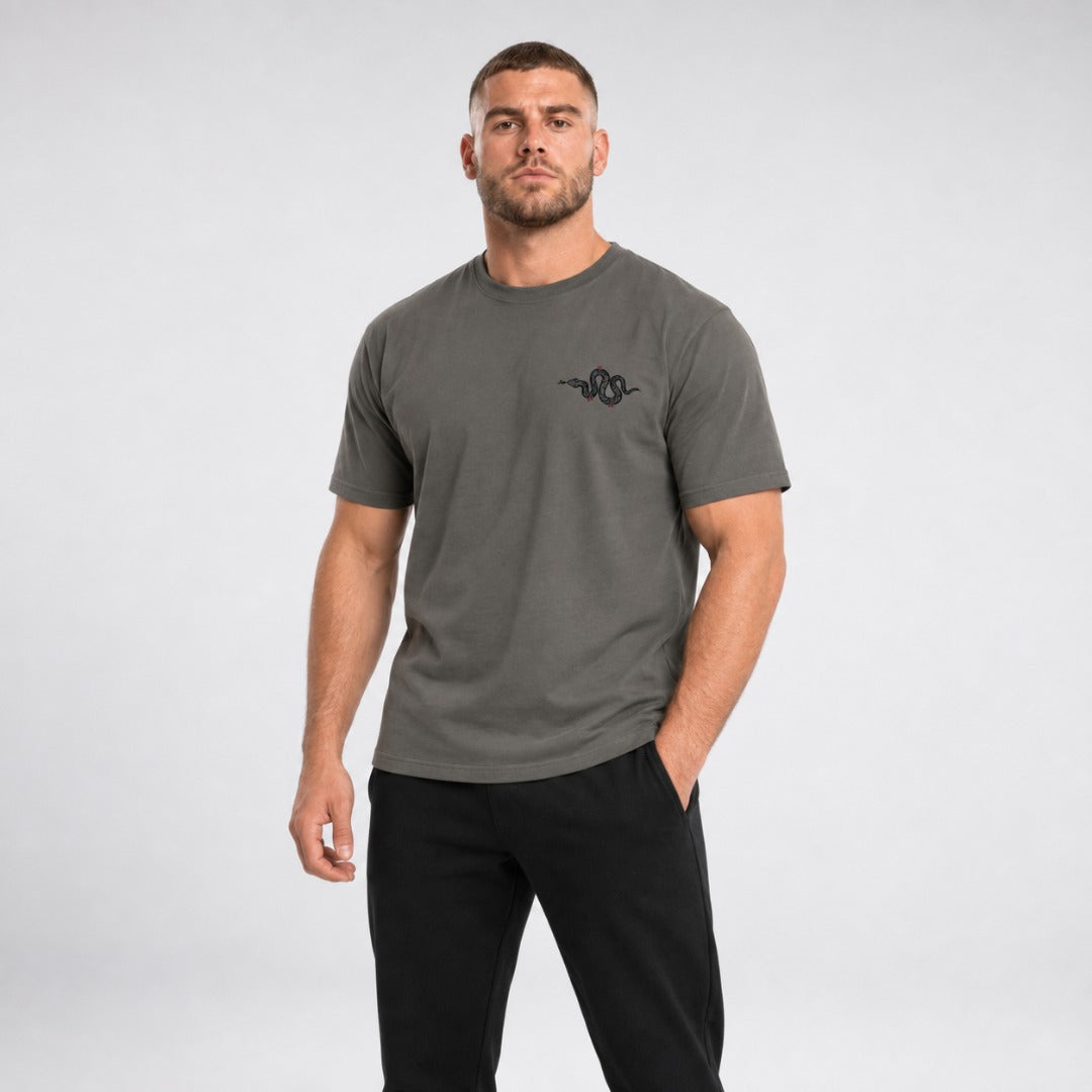 Fumetsu Inked - Snake T-Shirt Charcoal/Red 3