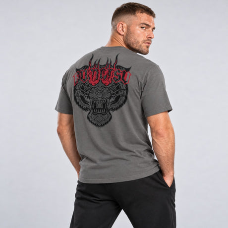 Fumetsu Inked - Tiger T-Shirt Charcoal/Red at Made4Fighters 2