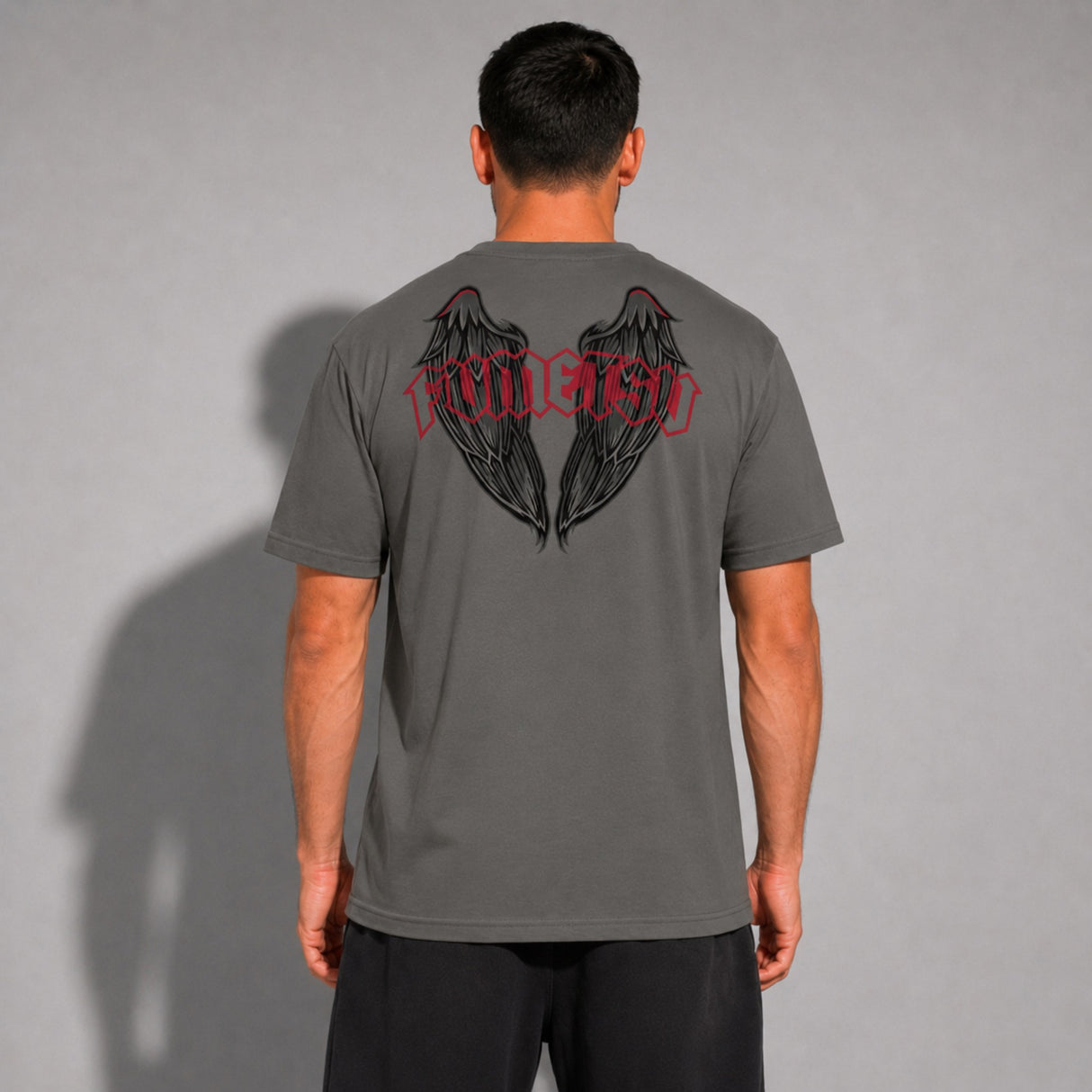 Fumetsu Inked - Wings T-Shirt Charcoal/Red