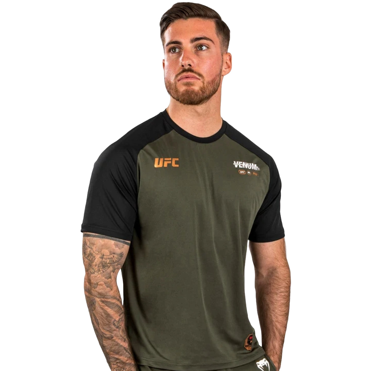 Venum UFC Adrenaline Authentic Fight Week Dry Tech T-Shirt Khaki/Bronze