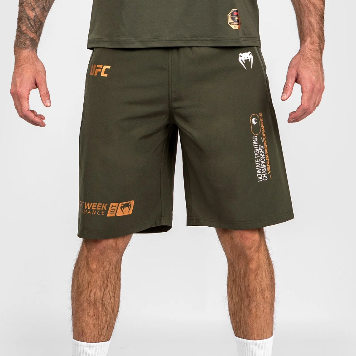 Khaki/Bronze Venum UFC Adrenaline Authentic Fight Week Performance Shorts   