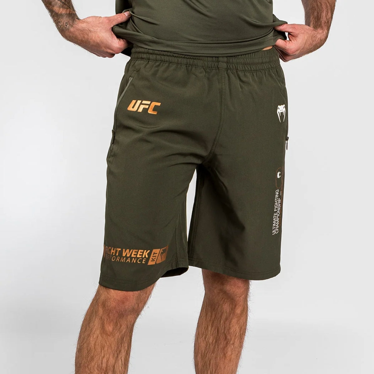 Khaki/Bronze Venum UFC Adrenaline Authentic Fight Week Performance Shorts   