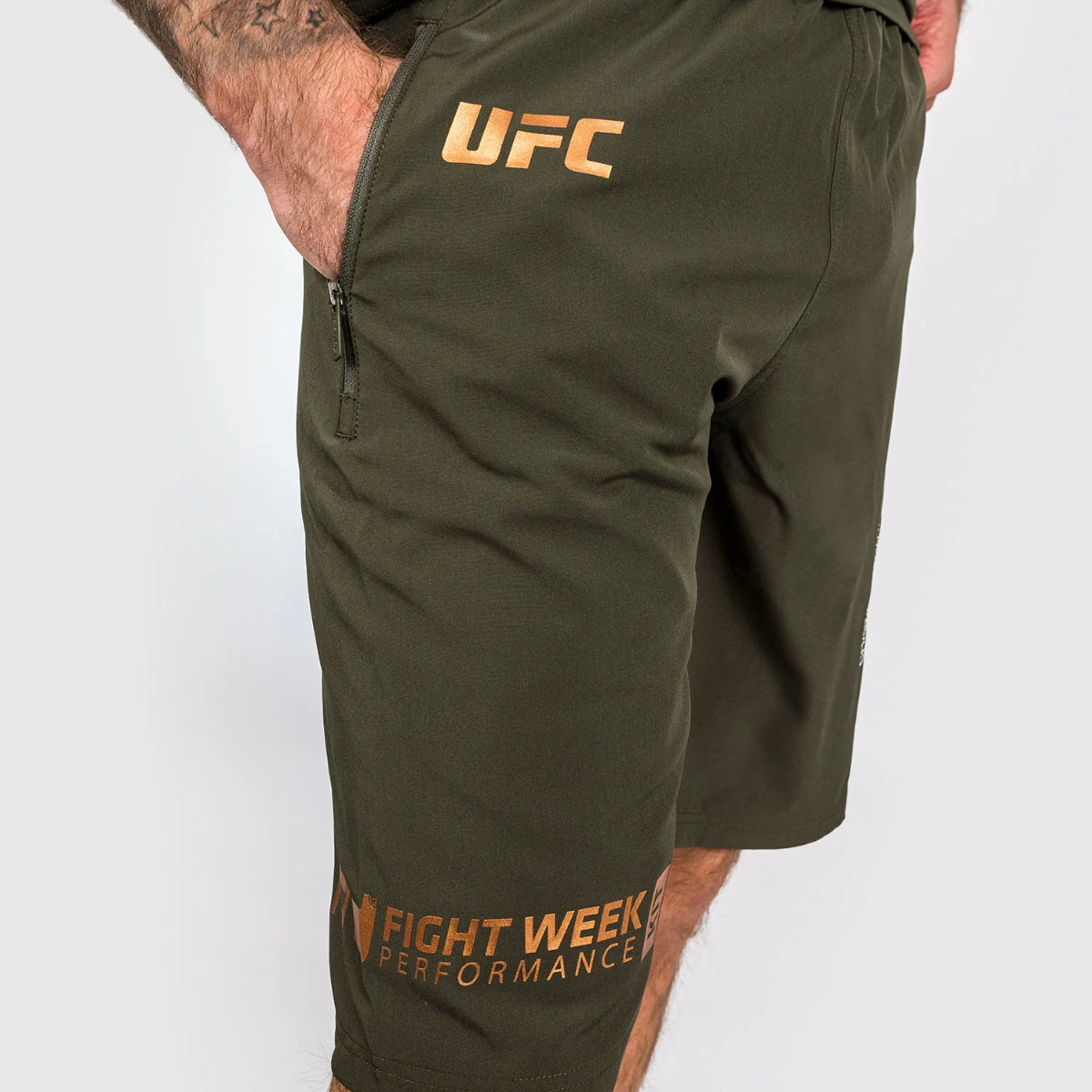 Khaki/Bronze Venum UFC Adrenaline Authentic Fight Week Performance Shorts   