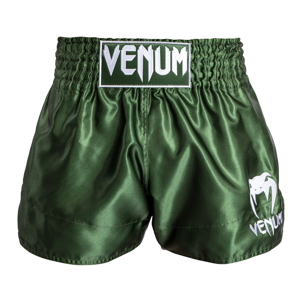 Venum Clásico muay tailandés pantalones cortos caqui/blanco