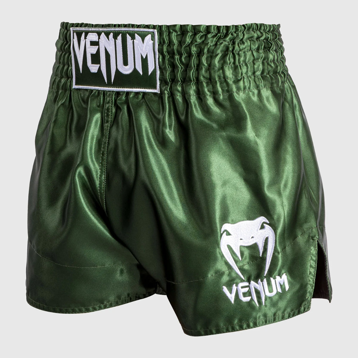 Khaki/White Venum Classic Muay Thai Shorts   