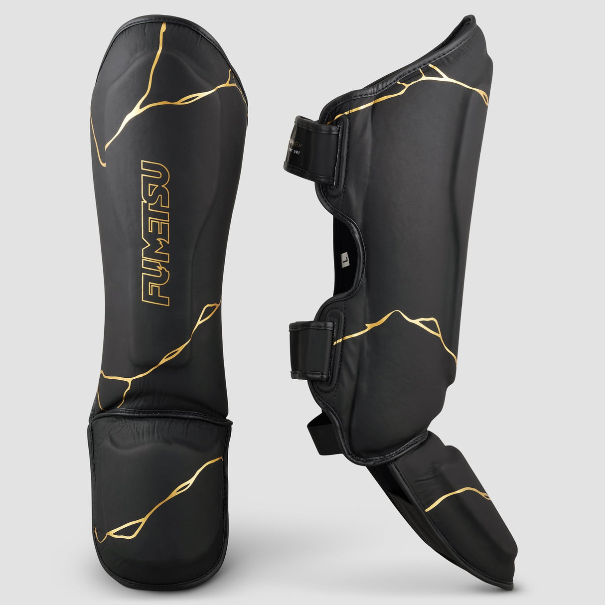 Fumetsu kintsugi shin/pedeptap guards preto/dourado
