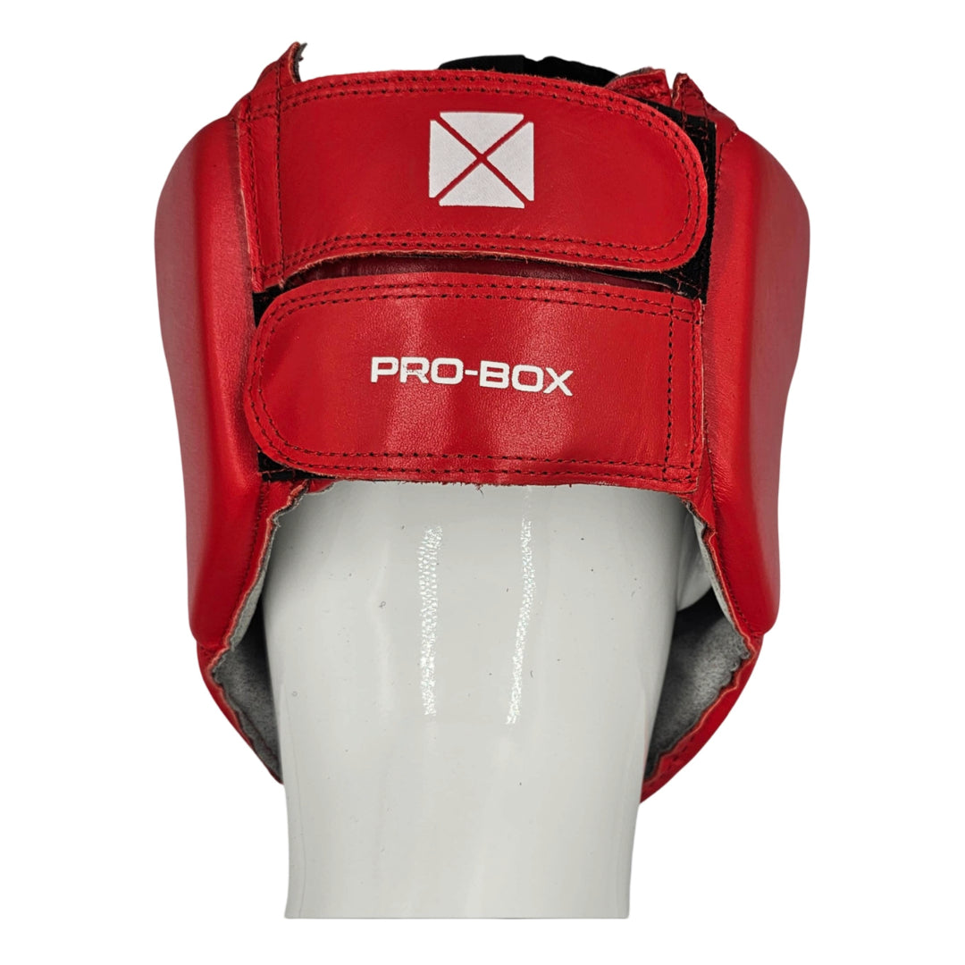 Pro-Box Leather Essential Head Guard Red