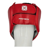 Pro-Box Leather Essential Head Guard Red
