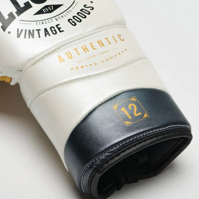 Leone Authentic 2 Lace-Up Boxing Gloves White/Gold