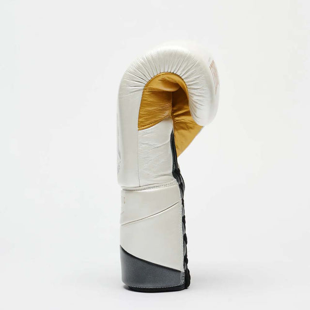 Leone Authentic 2 Lace-Up Boxing Gloves White/Gold