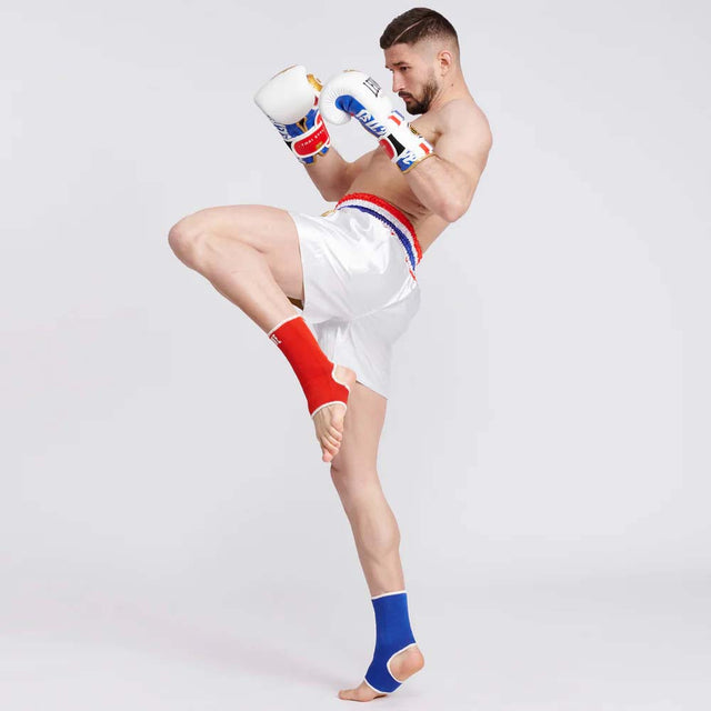 Leone Double Face Ankle Guards Blue/Red