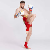 レオーネダブルフェイスアンクルガードブルー/レッド