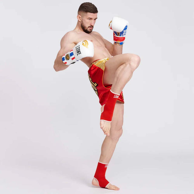 Leone Double Face Ankle Guards Blue/Red