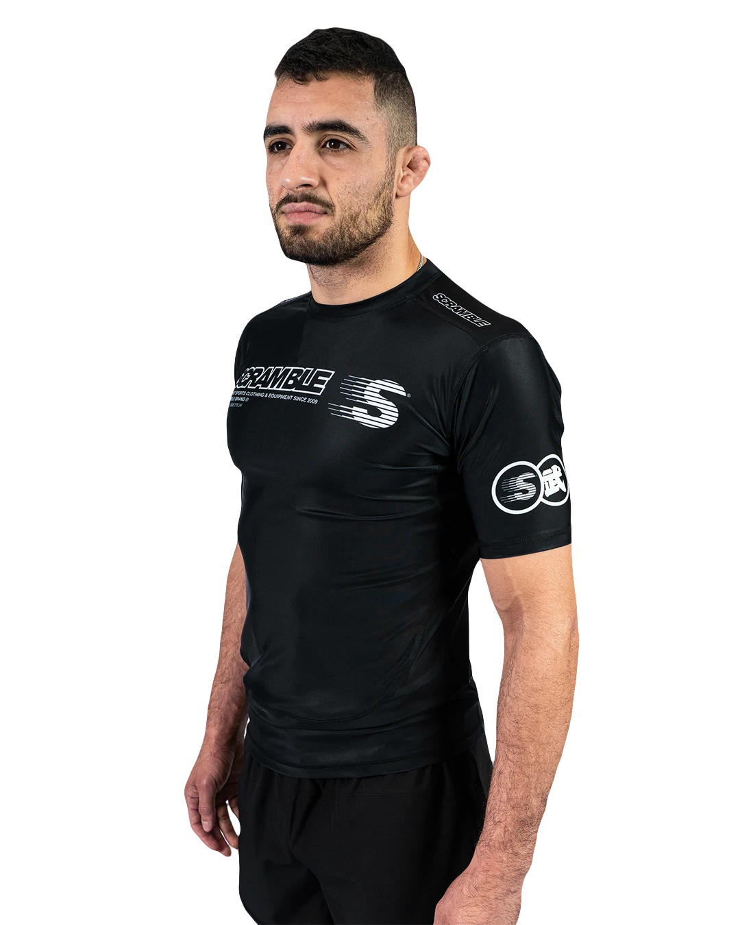 Scramble Mirai Rash Guard Black in black, view 3 of 5