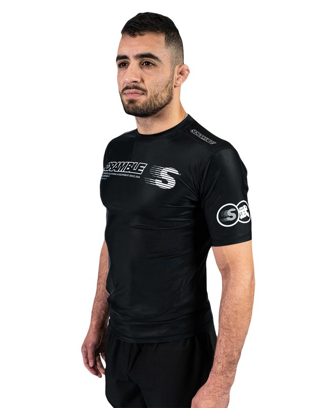 Scramble Mirai Rash Guard Black in black, view 3 of 5