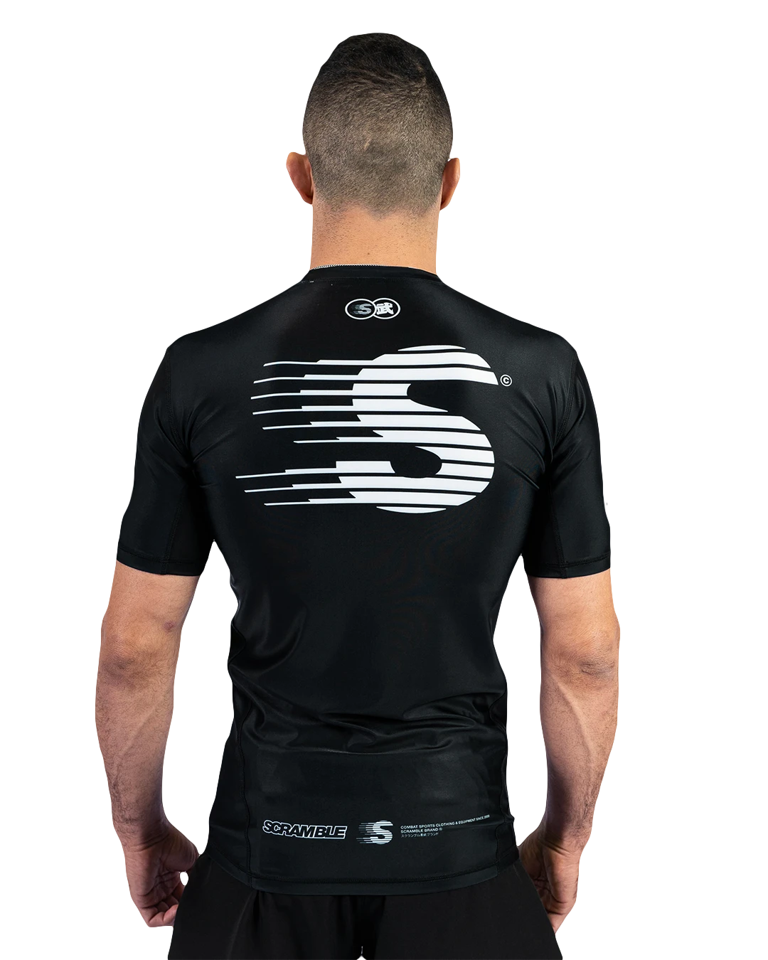 Scramble Mirai Rash Guard Black in black, view 4 of 5