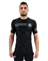Scramble Mirai Rash Guard Black in black, front view