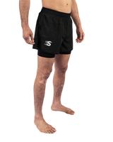 Scramble Mirai Combination Shorts Black in black, front view