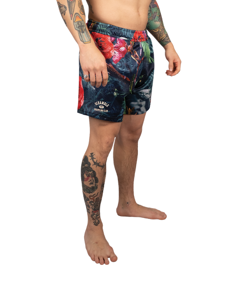 Scramble Mesh Hybrid Grappling Shorts Ohana Camo in Ohana floral camo, view 2 of 6