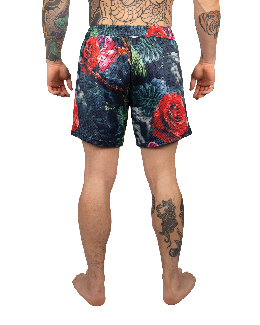 Scramble Mesh Hybrid Grappling Shorts Ohana Camo in Ohana floral camo, view 4 of 6