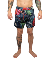Scramble Mesh Hybrid Grappling Shorts Ohana Camo in Ohana floral camo, front view