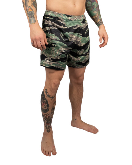 Scramble Mesh Hybrid Grappling Shorts Tiger Camo in Tiger camo, view 2 of 6