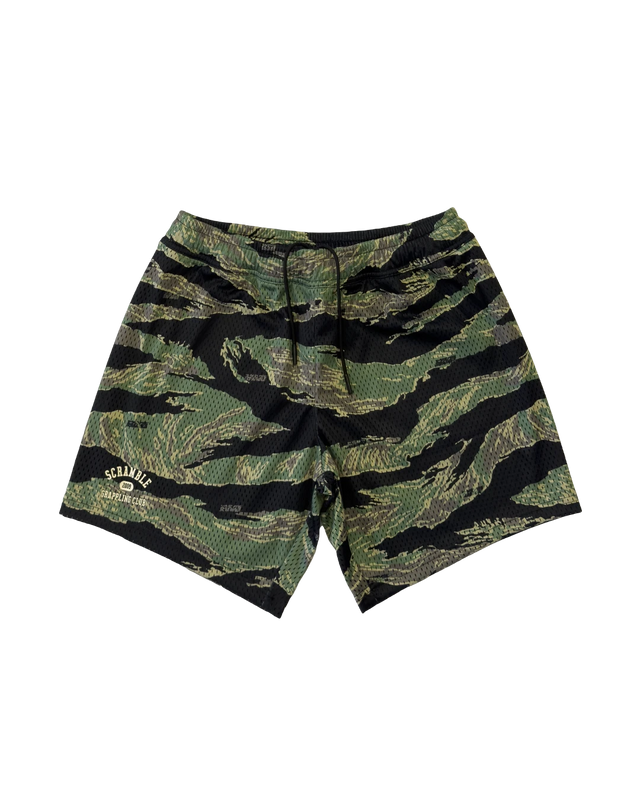 Scramble Mesh Hybrid Grappling Shorts Tiger Camo in Tiger camo, view 5 of 6