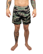 Scramble Mesh Hybrid Grappling Shorts Tiger Camo in Tiger camo, front view