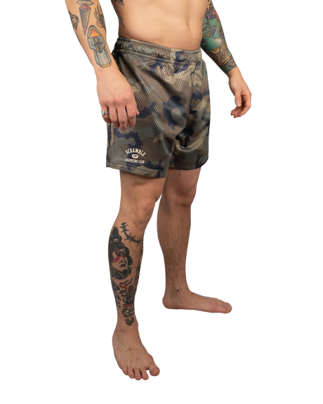 Scramble Mesh Hybrid Grappling Shorts Woodland Camo in Woodland camo, view 2 of 6