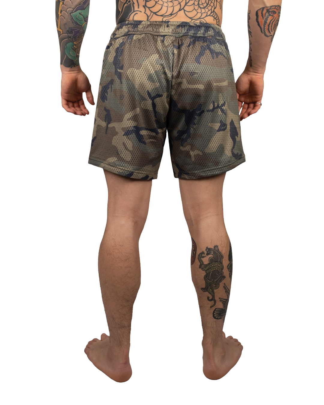Scramble Mesh Hybrid Grappling Shorts Woodland Camo in Woodland camo, view 4 of 6