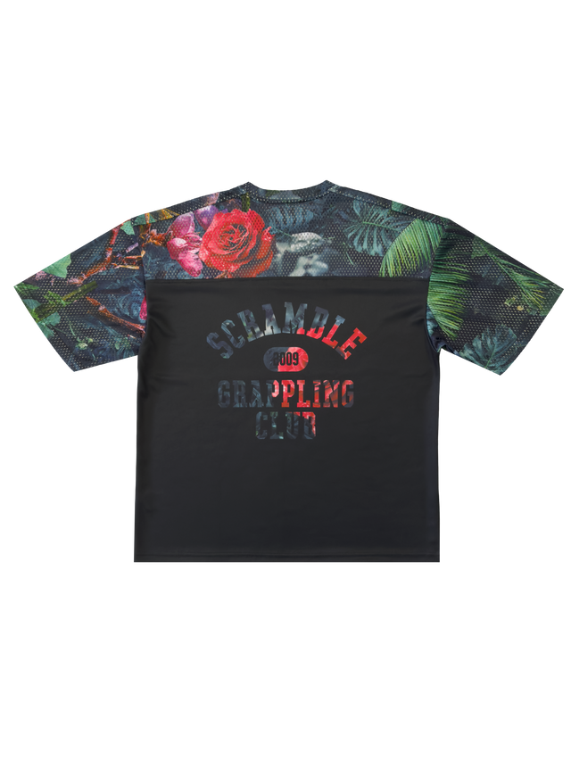 Scramble Mesh Hybrid Grappling Top Ohana Camo in Ohana floral camo, view 7 of 7