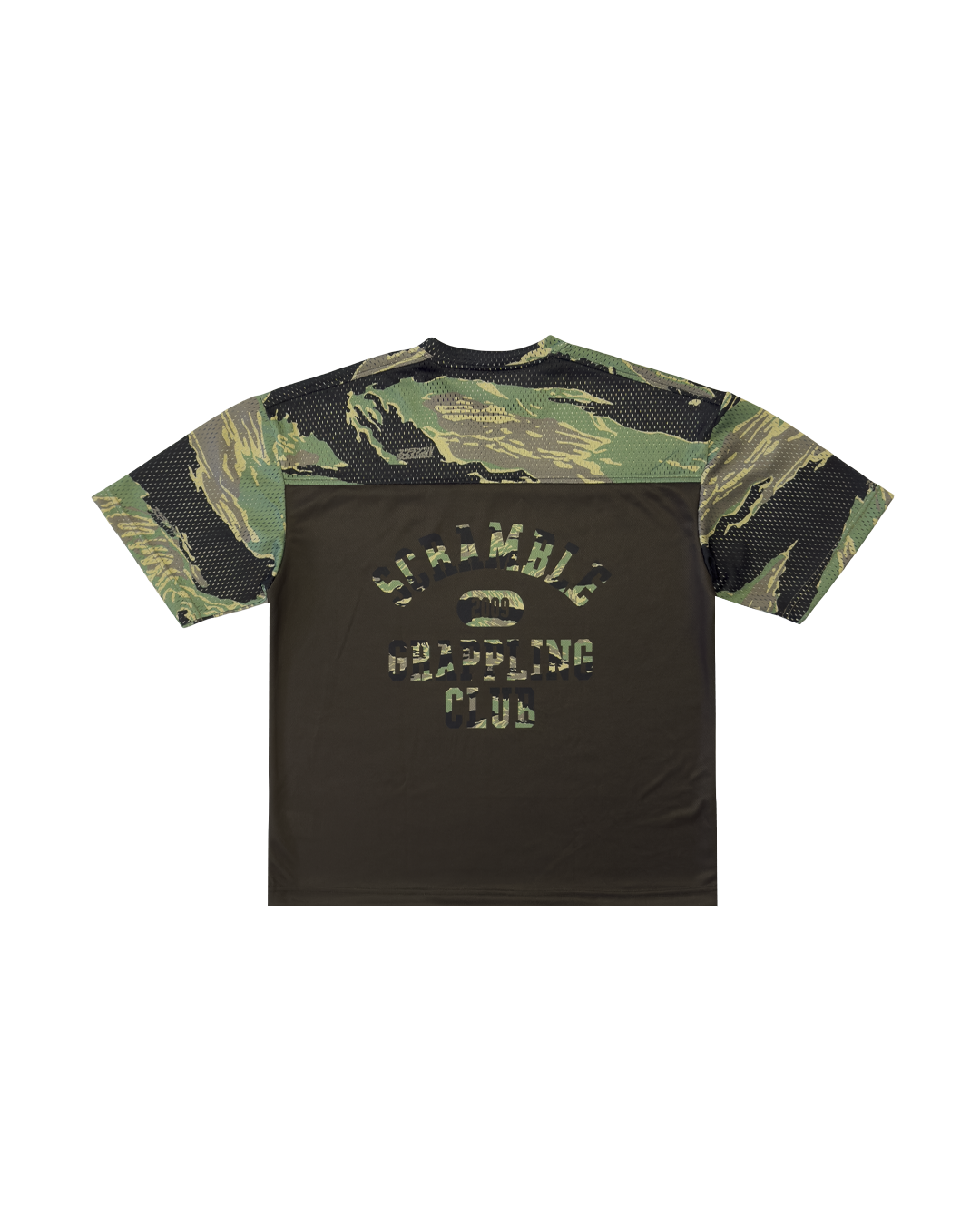 Scramble Mesh Hybrid Grappling Top Tiger Camo in Tiger camo, view 6 of 6