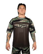 Scramble Mesh Hybrid Grappling Top Tiger Camo in Tiger camo, front view