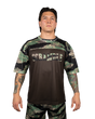 Scramble Mesh Hybrid Grappling Top Tiger Camo in Tiger camo, front view