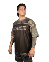 Scramble Mesh Hybrid Grappling Top Woodland Camo in Woodland camo, view 3 of 6