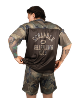 Scramble Mesh Hybrid Grappling Top Woodland Camo in Woodland camo, view 4 of 6