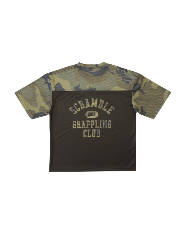 Scramble Mesh Hybrid Grappling Top Woodland Camo in Woodland camo, view 6 of 6