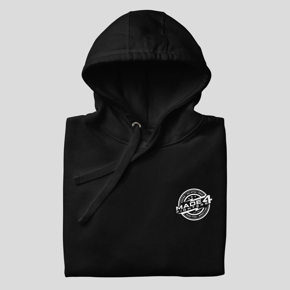 Made4Fighters Emblem Hoodie Black Folded