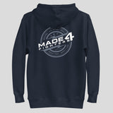 Made4Fighters Emblem Hoodie Navy/Grey/White Back