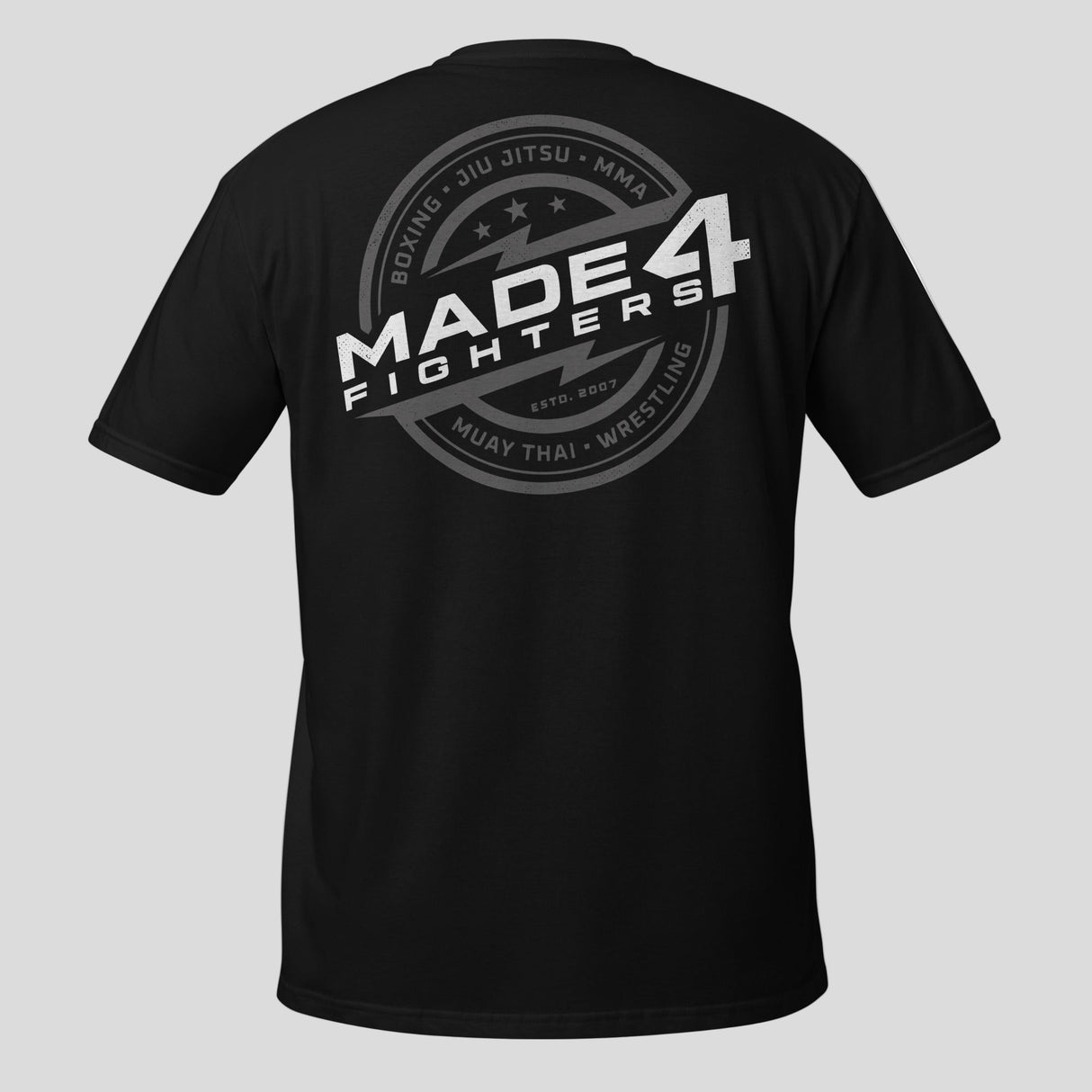 Made4Fighters Emblem T-Shirt Black/Grey/White Back