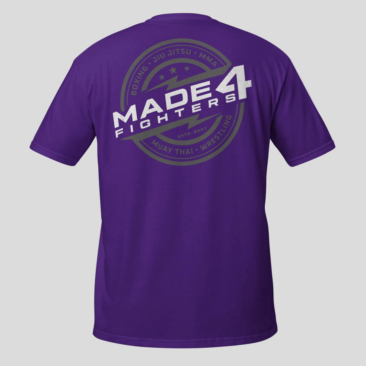 Made4Fighters Emblem T-Shirt Purple/Grey/White Back